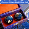 1.85'' Cloisonne Health Hand Balls Yin-Yang Chinese Meditation Baoding Feng