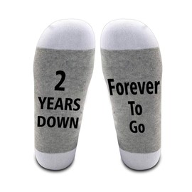 LissiArt97 2 Years Down Forever To Go Socks - Couples 2Nd Anniversary Socks - Wedding Anniversary Socks - Gifts For Couples