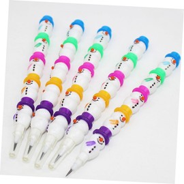 Operitacx 10pcs Snowman 5 Section Pencil Kids Stationary Stackable Colored Pencils Novelty Christmas Pencils Kids Pencils Kid Pencils Korean Stationery No Cutting Writing Pen Plastic Student