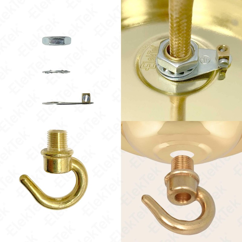 ElekTek Ceiling rosette diameter 75 mm with hook, metal finishes,