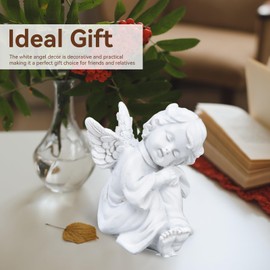 Cherubs Angels Figurine, Small Sleeping Angel Statues Adorable Angel Sculpture Resin Angel Figurine Angel Wings Garden Statue for Indoor Outdoor Home Garden Decoration(#1)