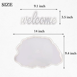 Welcome Sign Resin Silicone Mold, DIY Large Irregular Tray Silicone Mold for epoxy Resin, Suitable for Home Decoration, Office, Coffee Shop, bar, Hotel.