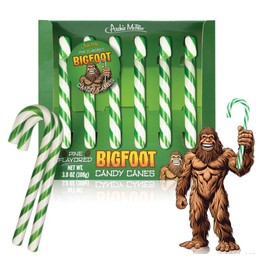 Archie McPhee Bigfoot Pine Flavor Candy Canes - Holiday Candy, Perfect Christmas Stocking Stuffer and Gag Gift