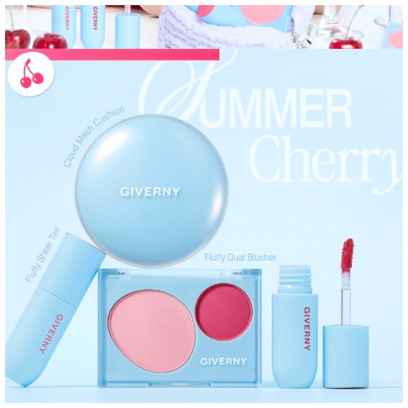 GIVERNY Fluffy Dual Blusher 7.4g, Color:01 Peach Macaron