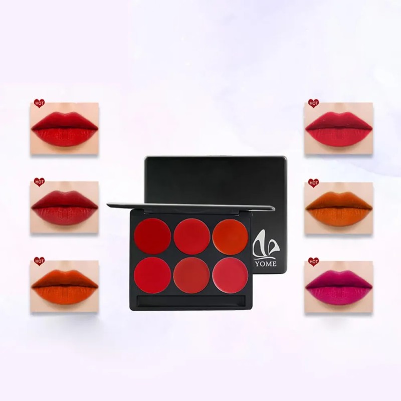 Paleta De Pintalabios De 6 Colores, Brillos De Labios, Plato
