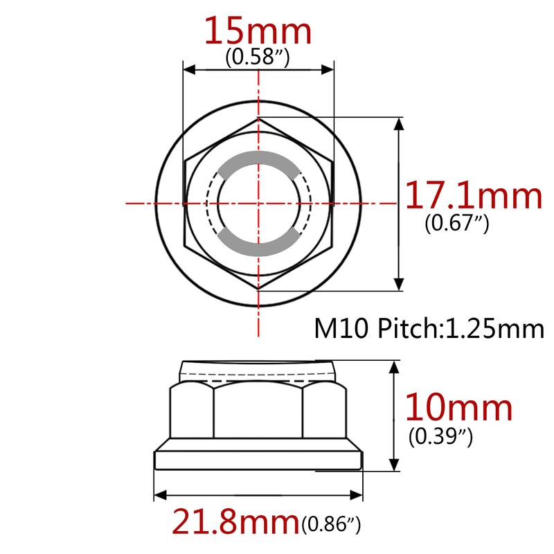 Ruifu Bicycle and Motorcycle Titanium Nuts M6 / M8 /
