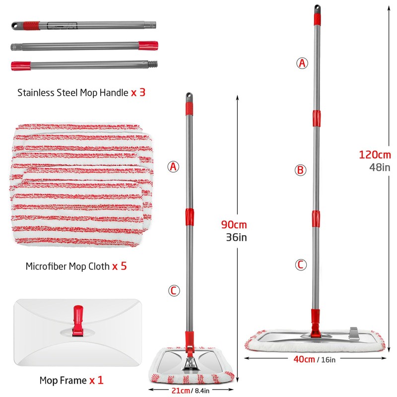 Masthome Extra Large Microfiber Mop for Floor Cleaning, 16“ Flat