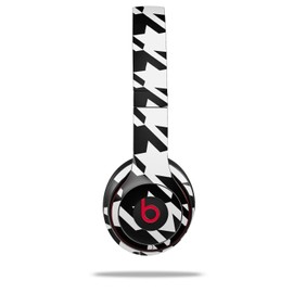 WraptorSkinz Skin Compatible with Beats Solo 4, Solo 3 and Solo 2 Wireless Headphones - Houndstooth White - Decal Vinyl Wrap (Headphones NOT Included)