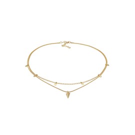 Elli Women's Choker Necklace Layer Disc Triangle Geo in 925 Sterling Silver Gold-Plated