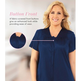 Exquisite Form Women's Plus Size Coloratura Sleepwear Short Sleeve Pajama Set 90807, Navy, 3X