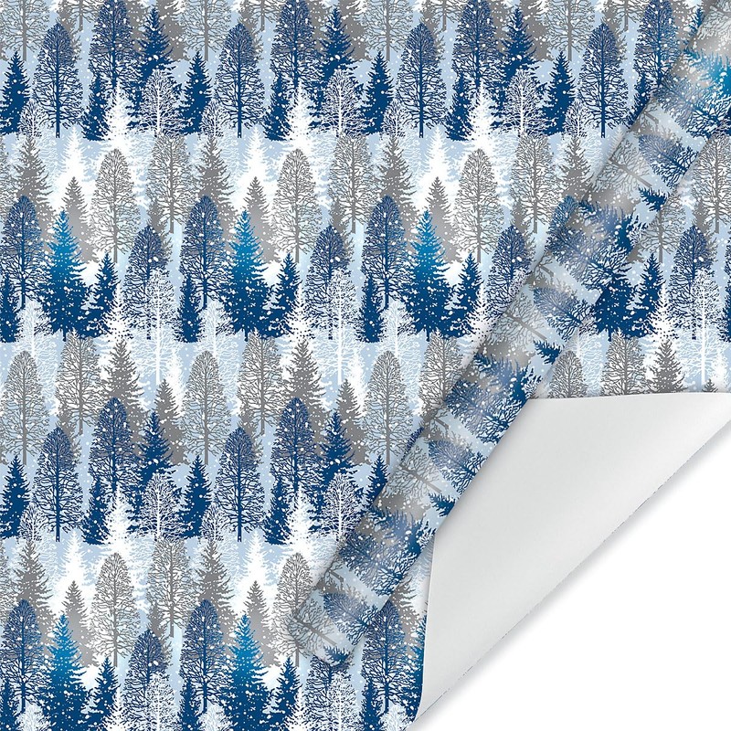 Current Snowy Trees Christmas Rolled Wrapping Paper - Premium Jumbo