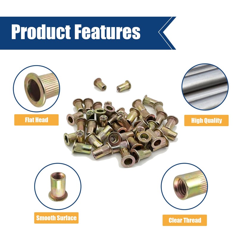 SAE Rivet Nut Assortment Kit 505Pcs Galvanized 6-32 8-32 10-24