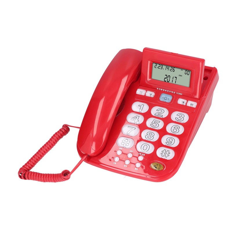 Corded Desktop Phone Wired Fixed Telephone with Big Ringtone Luminous