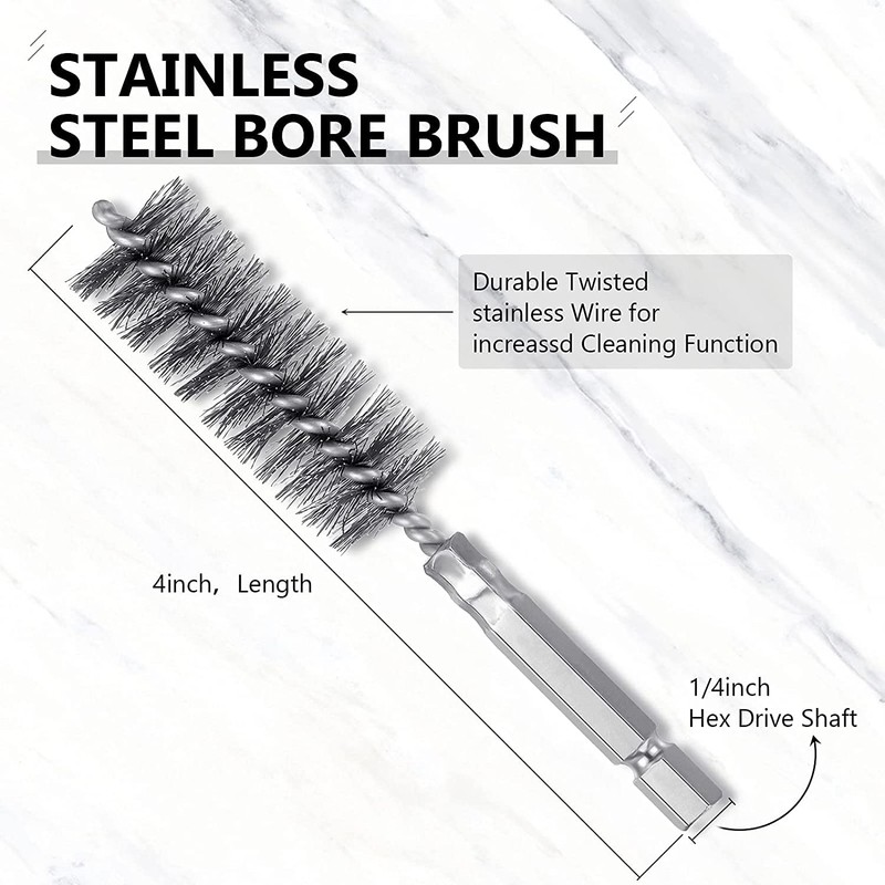 AOKLIT 10 Pieces Wire Brush Drill Bore Cleaning Brush Set