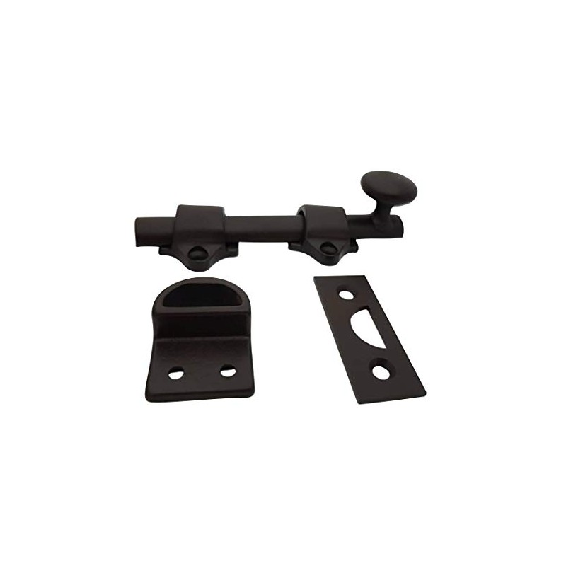 QCAA Solid Brass Dutch Door Bolt, 12", Oil Rubbed Bronze,
