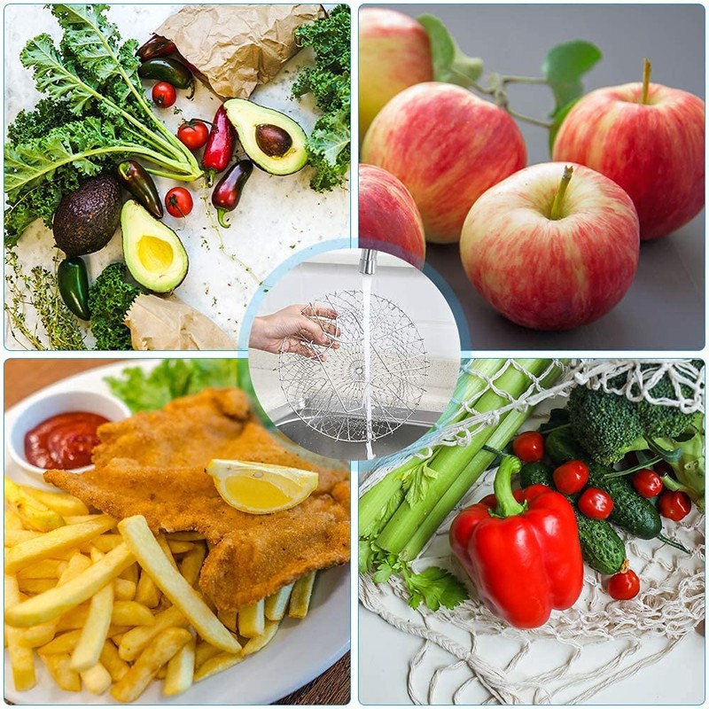 Baskets Roasting, Foldable Strainer, Rustproof Fryer Basket, Chip Frying Serving,