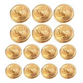 14 Pieces Metal Eagle Badge Buttons Set for Men's Blazer Suit Jacket Coat Uniforms Gold (23MM & 18MM)