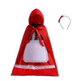 Lito Angels Little Red Riding Hood Costume Fancy Dress Up Set with Cloak for Kids Girls Age 8-9 Years