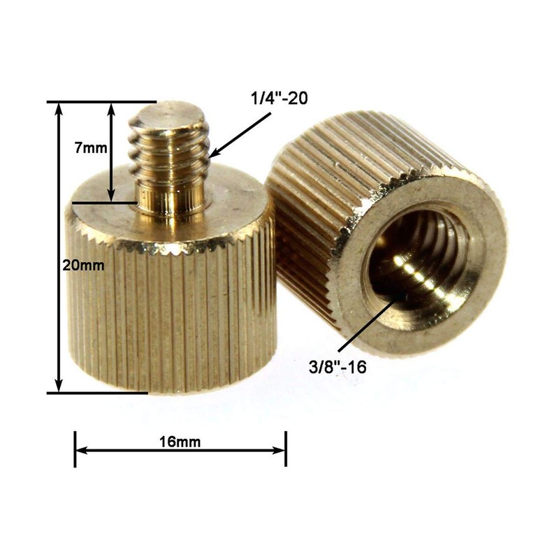 CAMVATE 3/8" -16 Female to 1/4"-20 Male Tripod Thread Reducer