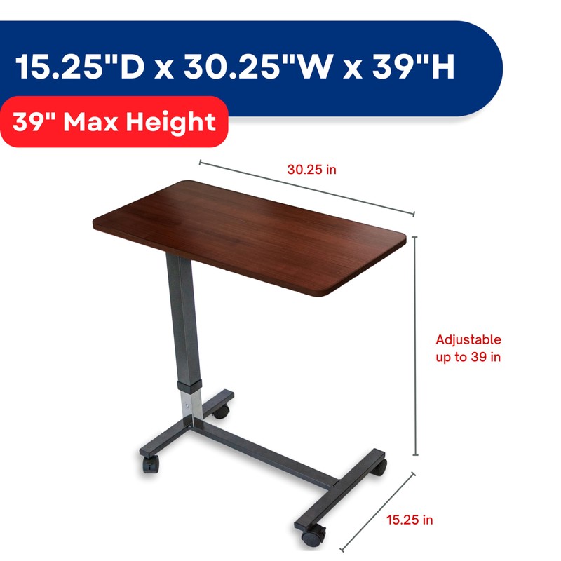 RMS Overbed Table (XL) - Hospital Bed Table for Home
