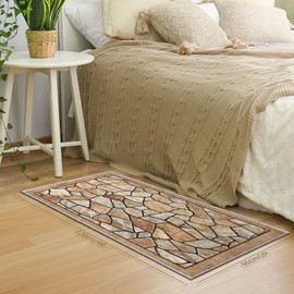 Enkor - Alfombra de entrada de 2 x 4 pulgadas, lavable, antideslizante, suave, para pasillo, alfombra de granja para cocina, entrada, caballo, color café