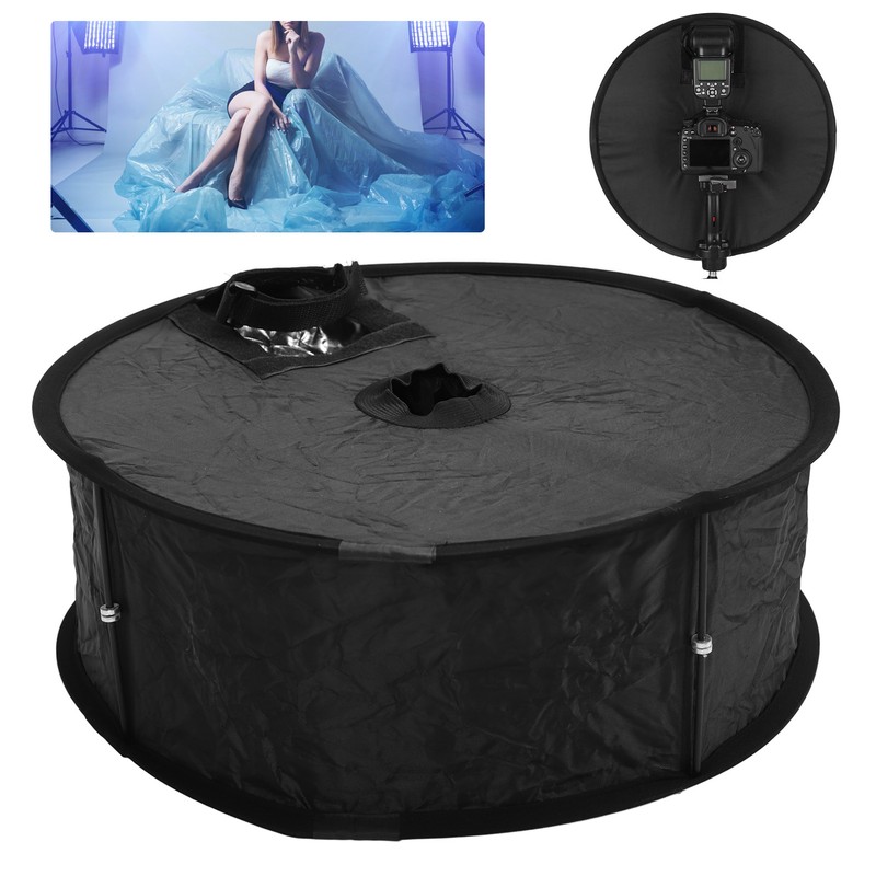 Ring Flash Softbox 17in Flash Diffuser Foldable Portable with Carrying