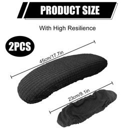 MIRKUZI Armchair Throws 2 Pieces Office Chair Armrest Cover Chair Armrest Cover Office Chair Armrests Protective Cover Elastic Washable Removable Armrest Cover (Black)