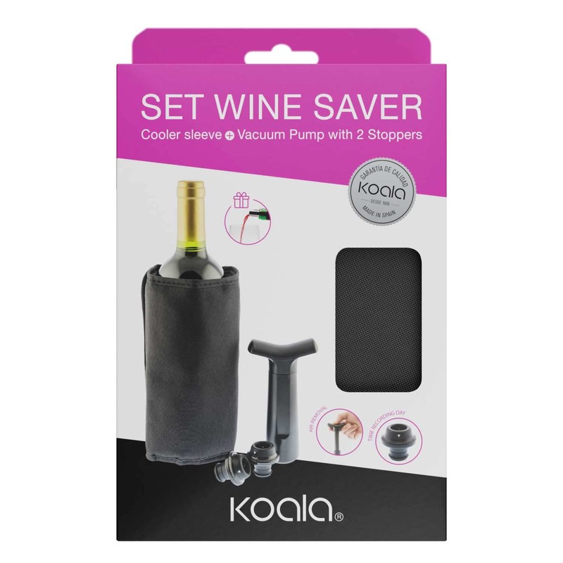 Koala Spain Wine Saver Set (4 Pieces), 1 Wine Cooler,