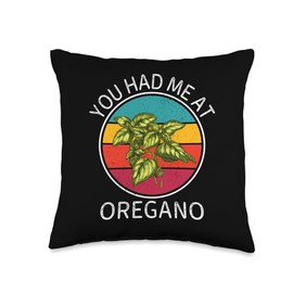 Vintage You Had Me At Oregano Food Lover Throw Pillow