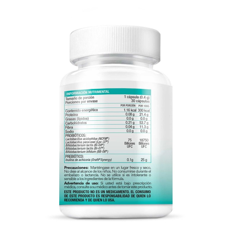 BIO B | Probióticos 75 billones UFC + prebióticos |