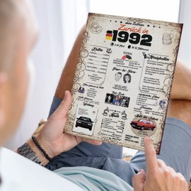 32 Geburtstag Frauen Männer Deko Poster Vintage Geburtstagskarten Set Bilder Zum Aufhängen Karten Geburtstagsgeschenk Geburtstagszeitung Geburtstags Karte Geschenke 32 Geburtstag Für Frau Mann (1992)