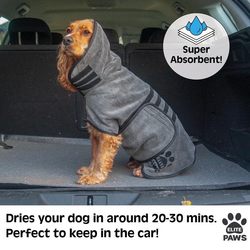 Elite Paws® UK: Luxury Dog Drying Coat, Thicker & Softer