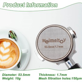 53.5mm Espresso Puck Screen Reusable Espresso Filter Screen 316 Stainless Steel Portafilter Screen for Breville 2 Pack