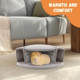 Tierecare Guinea Pig Hideout, Interactive Guinea Pig Tunnel Bed, Washable Small Animal Tubes Toys Cage Accessories for Ferret Bunny Chinchilla