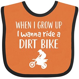 inktastic Dirt Biking Motocross Future Dirt Biker Baby Bib Orange and Black 33f62