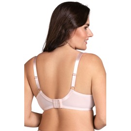 VIVISENCE Women's Underwired Bra with Mesh Top Soft Bra Elegant Bra Smooth Cups Underwired and Adjustable Straps for Optimal Support and Feminine Elegance, beige, 70F