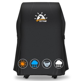 Zettum Grill Cover 76 cm - 7105 Grill Cover for Weber Spirit 210 Grill, Heavy Duty & Waterproof, PU Cover for Weber Spirit E-210 with Folding Side Shelf (76 L x 66 W x 109 H cm)
