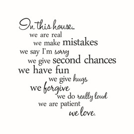 FRCOLOR Vinyl Wall Quotes Stickers, in This House Home Saying Wall Decal Quote Home Decor Bathroom Wall Decals Peel and Stick Quotes Vinyl Wall Decal Sticker (White)