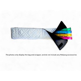 C&H Solutions “Silver”Elegant Quilted PU Leather Mahjong Carrying Bag with Zippered Storage Pocket, Durable Handles, and Adjustable Shoulder Strap, Bag Only (No Accessories Included)