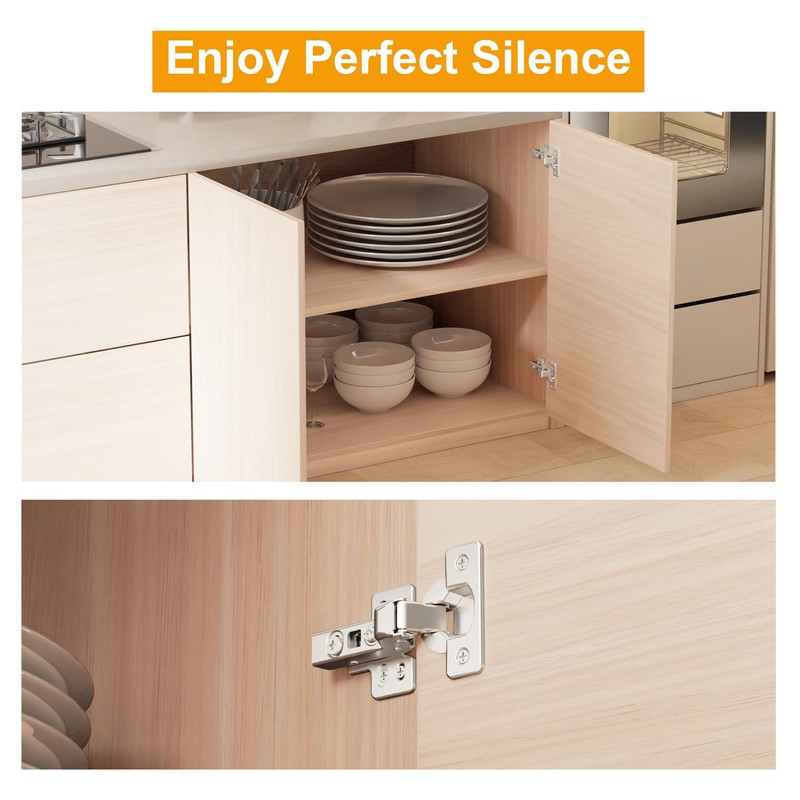 Luokim 2 Pack Inset Soft Close Cabinet Hinges, Frameless European