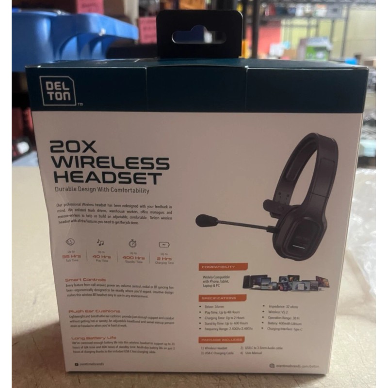 Delton 20X Wireless Computer Headset, DBTHEAD20X