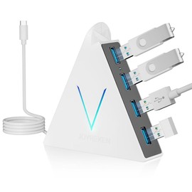 USB C Hub JoyReken,USB C to USB Hub with 4 USB 3.0 Ports,Type C Splitter for MacBook Pro/Air,iMac,Mac mini,Laptop,Surface Pro,XPS,Mouse,Keyboard,Flash Drive,Mobile HDD(2ft,White)
