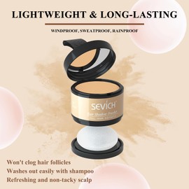 Sevich Hairline Powder，Instantly Conceals Hair Loss, Root Touch up Powder, Hair Shadow Toppers for Women & Men, Touch Up for Thinning Gray Hair, Windproof & Sweatproof,Medium blonde