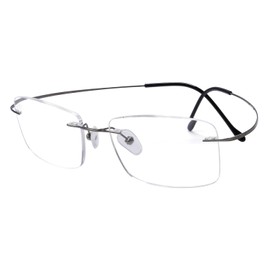 Eyekepper Titanium Rimless Reading Glasses Readers Men Gunmetal