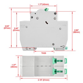 Heschen DC Miniature Circuit Breaker, HSB7L-DC, 2 Poles, DC 12-110V 25 Amp Current, Type B, 6KA Breaking Capacity, 35mm DIN Rail Mounting
