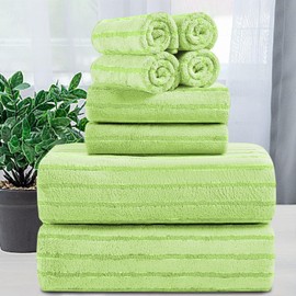Mistyrose Bath Towels,8 Pack Large Bath Towels Set Super Absorbent Microfiber Bath Sheets-2 Oversized Bath Sheets 2 Hand Towels 4 Washcloths for Family Hotel Spa Gym(Fruit Green