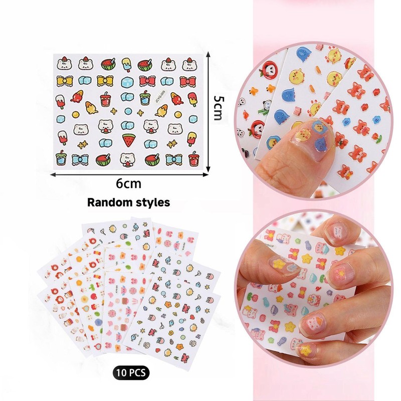 1 Set Of Pink Nail Patches And 10 Nail Stickers,