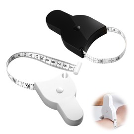 2 Pcs Body Measuring Tape,150cm Measuring Tape for Body Measurements with Lock Button,Retractable,Durable,for Arm,Thigh,Chest,Waist, Hips More Can Be Measured.(Black+White)