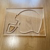 Football Helmet Router Template, Clear Acrylic, 4.75 x 6.5 inches,