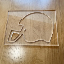 Football Helmet Router Template, Clear Acrylic, 4.75 x 6.5 inches, Woodworking Inlay Template with Cutout